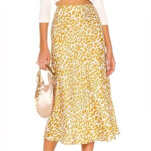 Nwot Rebecca minkhoff Davis skirt gold animal print 6